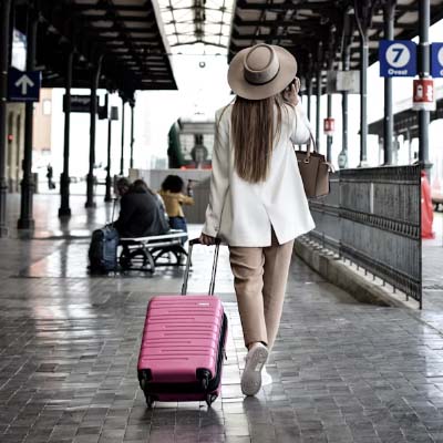 woman with luggage