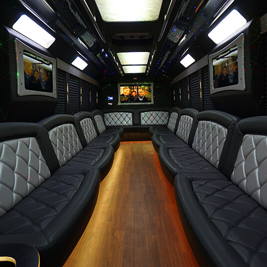 interior of one of our party bus rentals